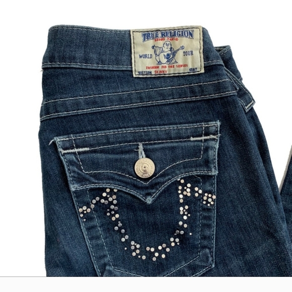 True Religion Embellished Jeweled Skinny Jeans 29 - Picture 3 of 4